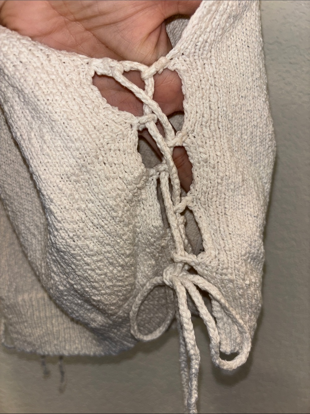 Urban Outfitters Cream Sleeveless Knit Tank with Side Ties - Picture 4 of 7